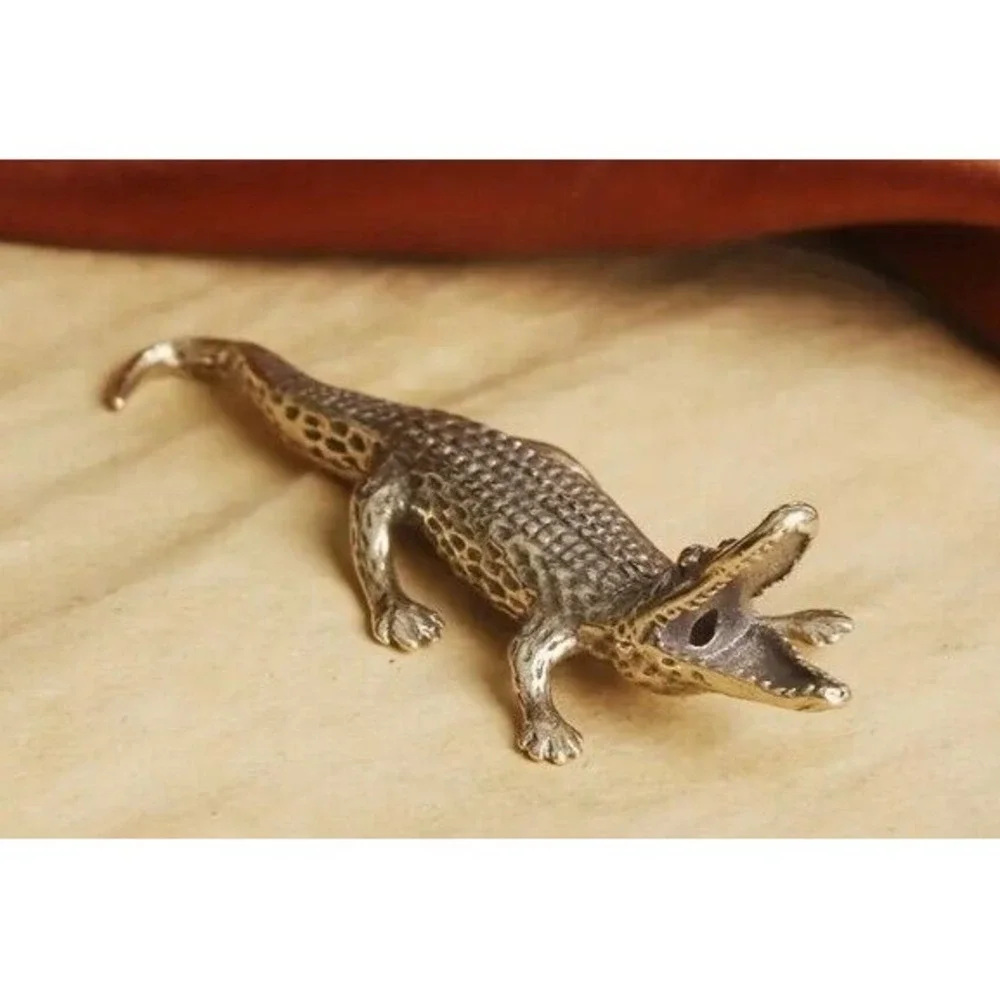 Alligator‎ Gator Figurine Brass Animals Toys Collectible New